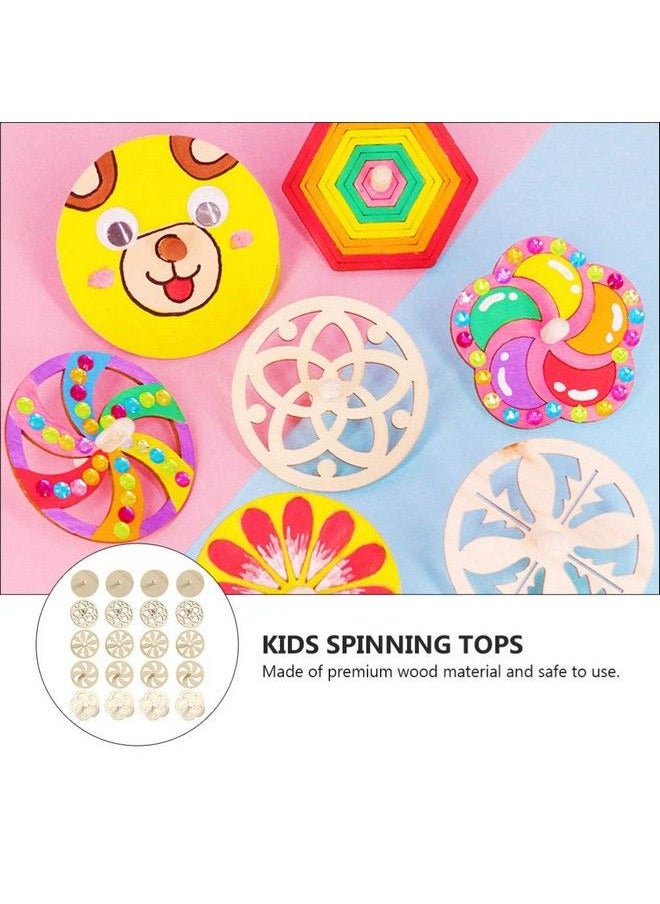 NUOBESTY - 20Pcs Diy Wooden Spinning Tops Painting Spinning Tops Natural Wood Spinning Tops Diy Painting Toys - Image 1