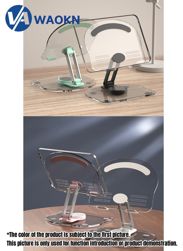 WAOKN Latest Foldable Phone Stand Mobile Phone and Tablet Holder with Adjustable Height and 360 Degree Rotation MultiFunctional Anti Slip and Stable Metal Shaft Phone Holder Suitable for Multiple Scenarios  - Image 2