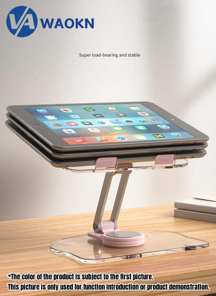 WAOKN Latest Foldable Phone Stand Mobile Phone and Tablet Holder with Adjustable Height and 360 Degree Rotation MultiFunctional Anti Slip and Stable Metal Shaft Phone Holder Suitable for Multiple Scenarios  - Image 4