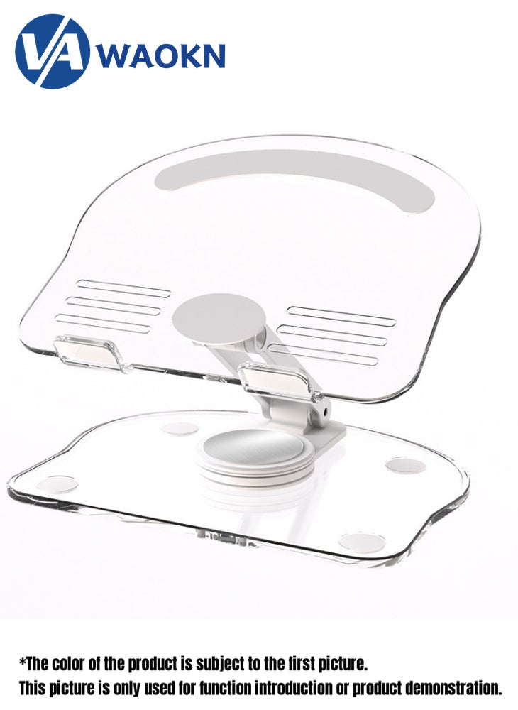 WAOKN Latest Foldable Phone Stand Mobile Phone and Tablet Holder with Adjustable Height and 360 Degree Rotation MultiFunctional Anti Slip and Stable Metal Shaft Phone Holder Suitable for Multiple Scenarios  - Image 1
