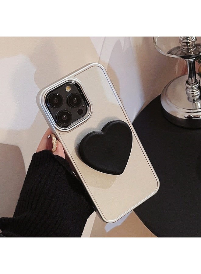 NIBEMINENT Black Heart Shaped Stand Protective TPU Case Cover For iPhone 16 - Image 2