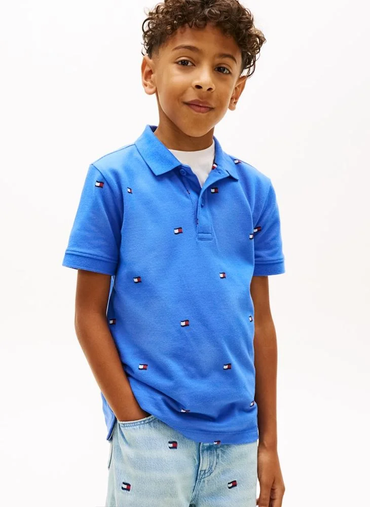 TOMMY HILFIGER Kids All Over Print Flag Polo