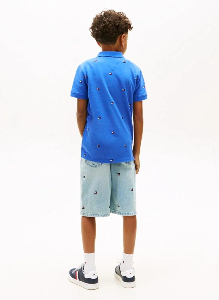 TOMMY HILFIGER Kids All Over Print Flag Polo