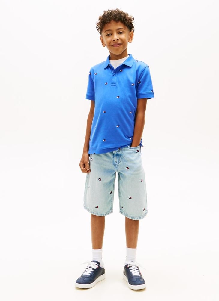 TOMMY HILFIGER Regular Fit Wavy Flag Embroidery Polo Shirt - Image 4