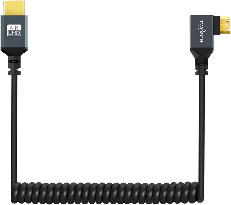 توزوه كابل بزاوية يسارية من نوع Mini HDMI إلى HDMI، بطول قابل للتمديد من 1.5 متر، يدعم توصيل الكاميرات الرقمية وأجهزة اللابتوب والأجهزة اللوحية بدقة 3D/4K وبسرعة 1080p. - Image 2