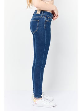 ESPRIT Women Skinny Fit Washed Mid Rise Stretchable Denim, Blue  - Image 3