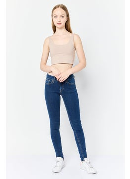ESPRIT Women Skinny Fit Washed Mid Rise Stretchable Denim, Blue  - Image 2