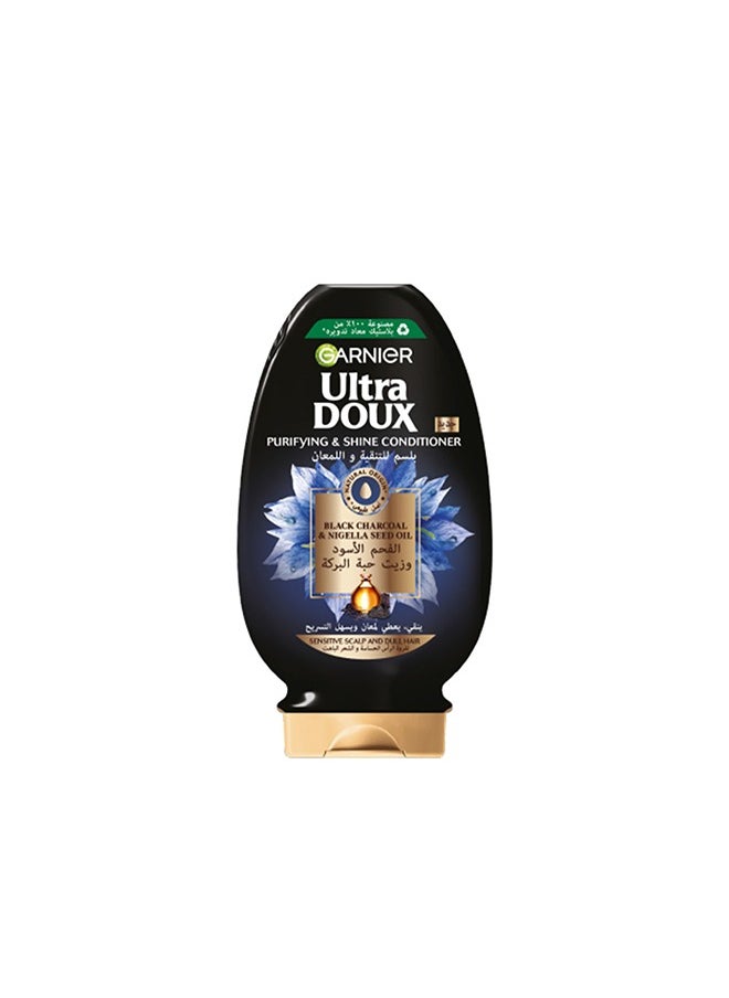 Garnier Ultra Doux Black Charcoal Conditioner, 360 ml  - Image 1