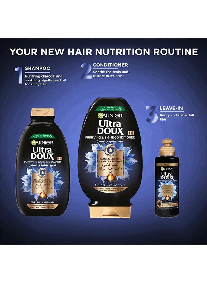 Garnier Ultra Doux Black Charcoal Conditioner, 360 ml  - Image 2