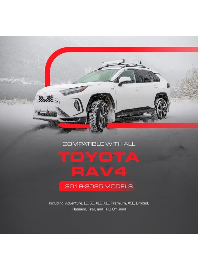 يناسب تويوتا RAV4 اكسسوارات 2019-2024 ممتازة مخصصة الداخلية غير الانزلاق مكافحة الغبار كأس حامل إدراجات، وحدة التحكم المركزية بطانة حصاري، الباب جيب بطانات 15pc مجموعة (الحمراء التقطيع) - Image 5