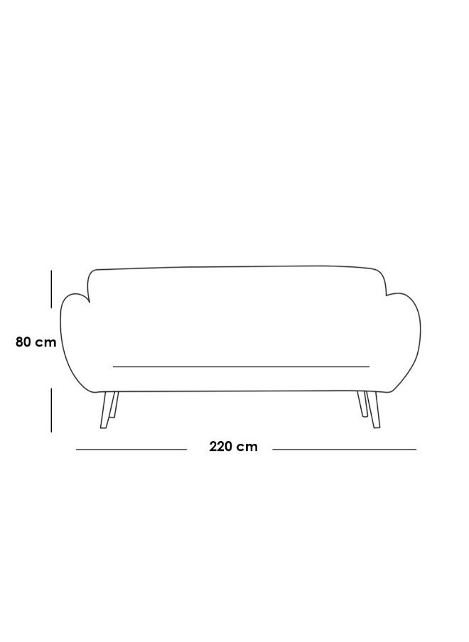 الهوم - كنبة جلد 3 مقاعد باللون البني  220x80x80 سم - Image 1