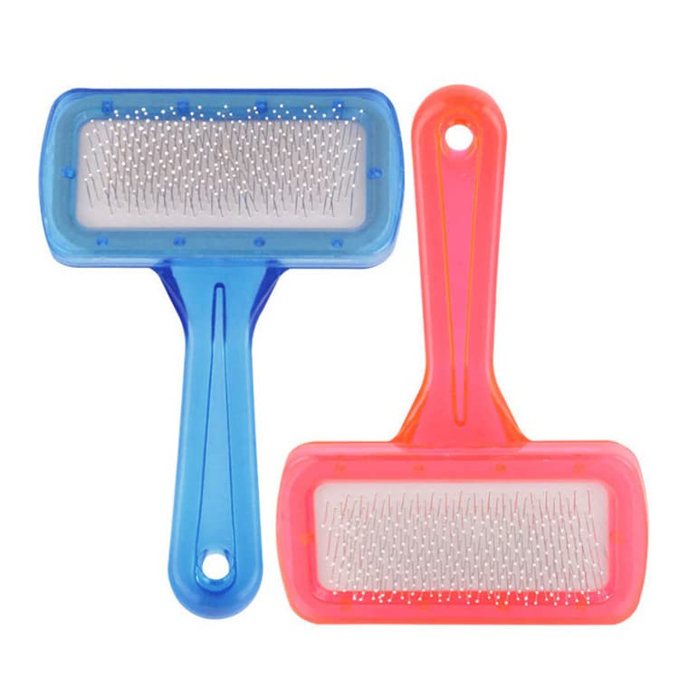 9UP™ Pet Grooming Tool | Pet Hair Comb | Soft Needle Plastic Pet Dog & Cat Hair Shedding Brush (Multicolor, Pack of 2) - Image 1