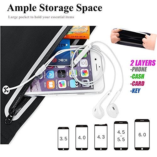 MOVOYEE Fanny Packs for Women,Waterproof Fanny Pack for Men,Adjustable Running Belt Waist Pack Slim Expandable Pocket Belt,iPhone Running Holder Cell Phone Elastic Waist Pouch Bag for Galaxy Black - Image 4