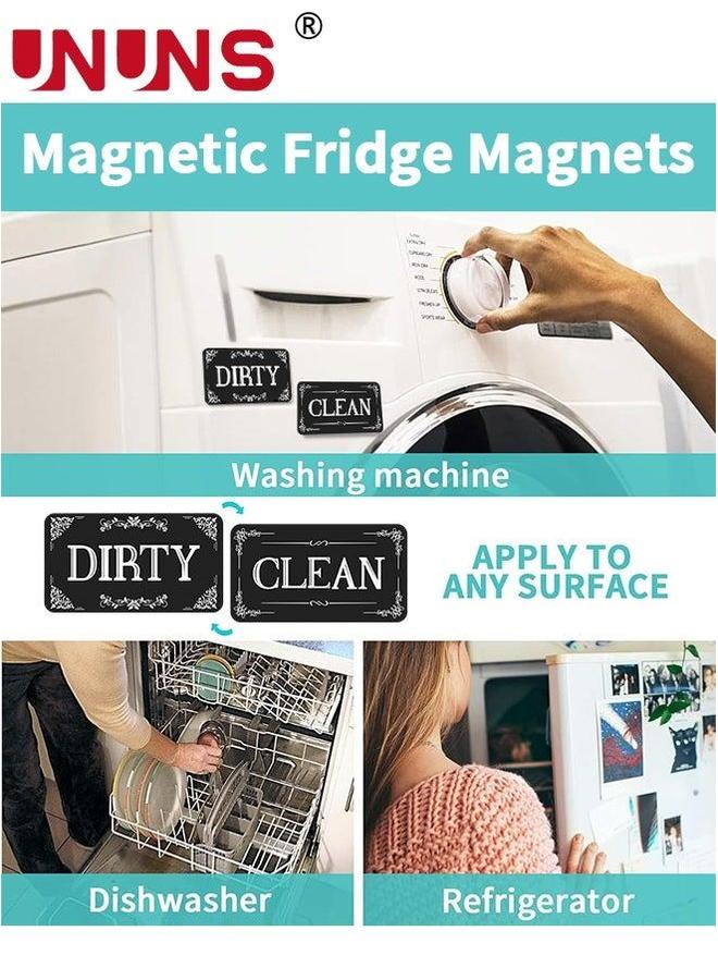 UNUNS Dishwasher Magnet,2PCS Clean Dirty Magnet For Dishwasher,Upgrade Super Strong Magnet,Easy To Read Non-Scratch Magnetic Silver Indicator Sign With Clear,Black - Image 5