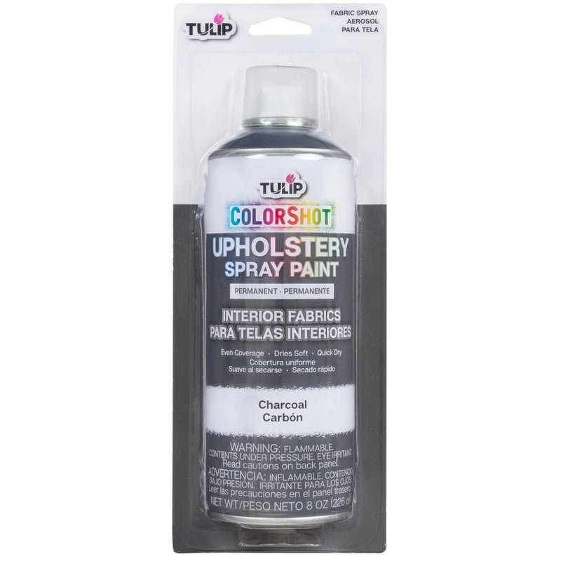 TULIP ColorShot Fabric Spray Paint for Upholstery, Permanent Spray-On Fabric Paint for Furniture, 8 oz, Charcoal Grey - Image 1