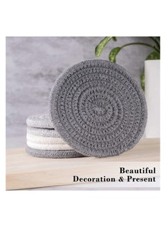 Absorbent Drink Coasters Handmade Braided Drink Coasters , For Coffee Wooden Table, Super Absorbent Heat-Resistant Coasters for Drinks Great Housewarming , Gift Grey, Dark Grey,  White - pzsku/Z0C61FBF72E2B21B2E1C8Z/45/_/1728462160/8afc6a73-9d7b-4d24-88a7-e0dbf44cd116