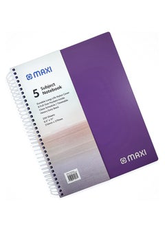 Maxi دفتر ملاحظات مكون من 200 ورقة مقسم إلى 5 أقسام متعدد الألوان  - Image 3
