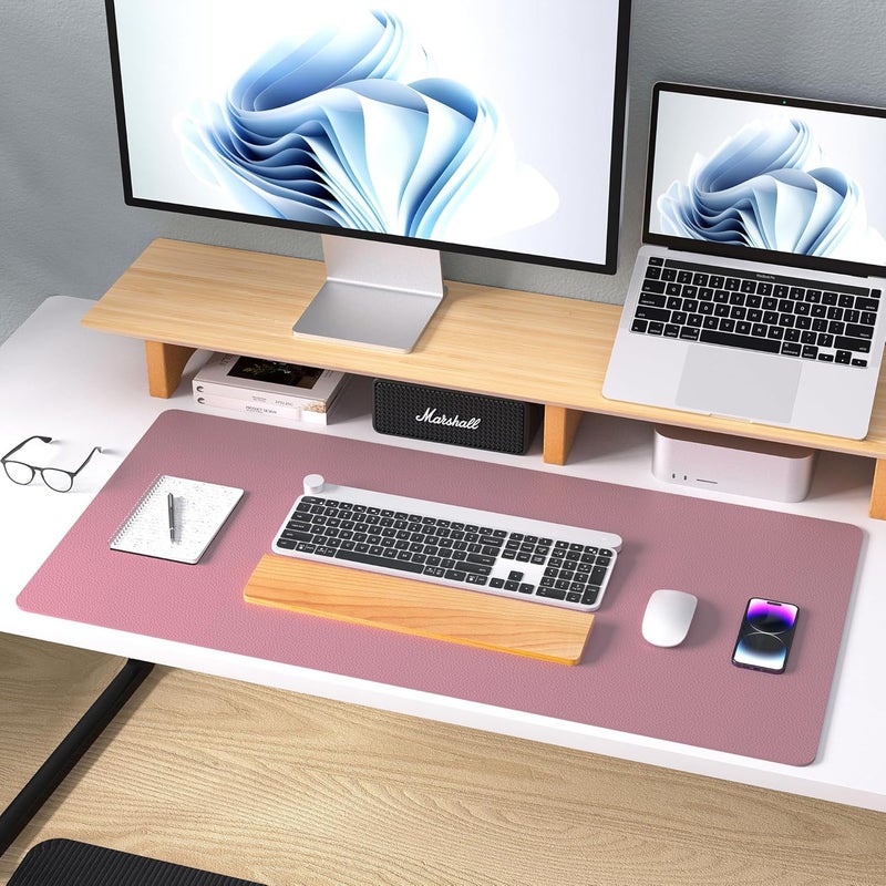 Aothia Desk Pad, PU Leather Desk Pad, Mouse Pad, Non-Slip Desk Protector, Waterproof Office Writing Pad for Office and Home (23.6" x 13.8", Purple) - Image 2