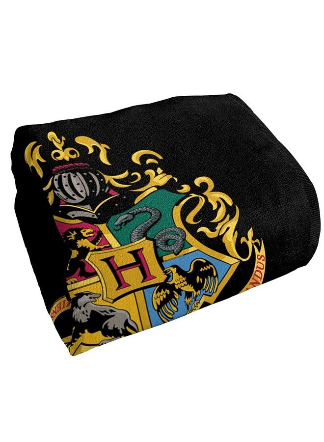 LOGOVISION Harry Potter Hogwarts Crest Black Officially Licensed Beach Towel 30" X 60" - Image 3