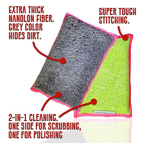 Life Miracle Nano Sponge Cleaning Sponges. Supersized Everyday Heavy Duty Household Kitchen and Dish Sponge. 2 Pack. 6 x 4 - Image 2