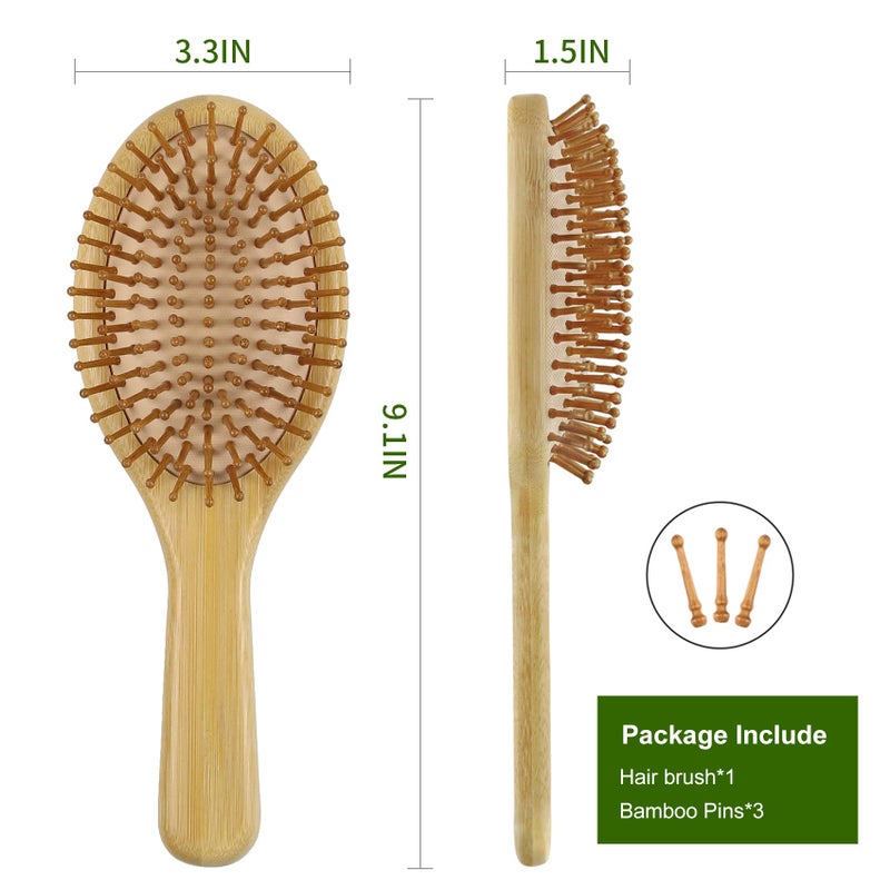 MRD Hair brush, Natural Bamboo Paddle Detangling Hairbrush, Massage Scalp Thick/Thin/Curly/Dry Hair For Women & Men - Image 4