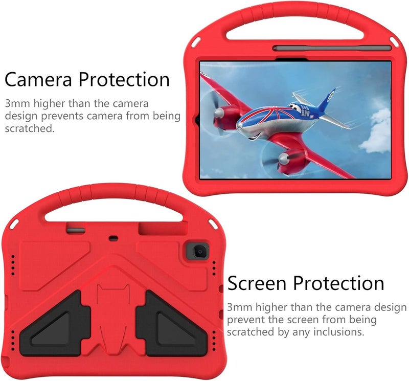 Lightweight Shockproof Kids Friendly Cover for Samsung Galaxy Tab S6 10.5 inch 2019 SM-T860/T865,with Handle Stand Thickned Cornor Impact Protection Tablet Cover(Vermelho) - Image 3