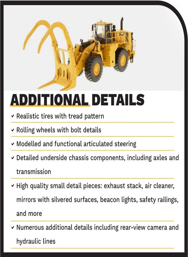 Diecast Masters Caterpillar 988K Wheel Loader with Grapple High Line Series Vehicle - Image 5