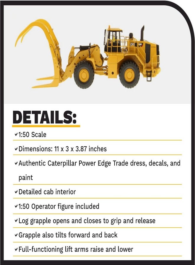 Diecast Masters Caterpillar 988K Wheel Loader with Grapple High Line Series Vehicle - Image 4