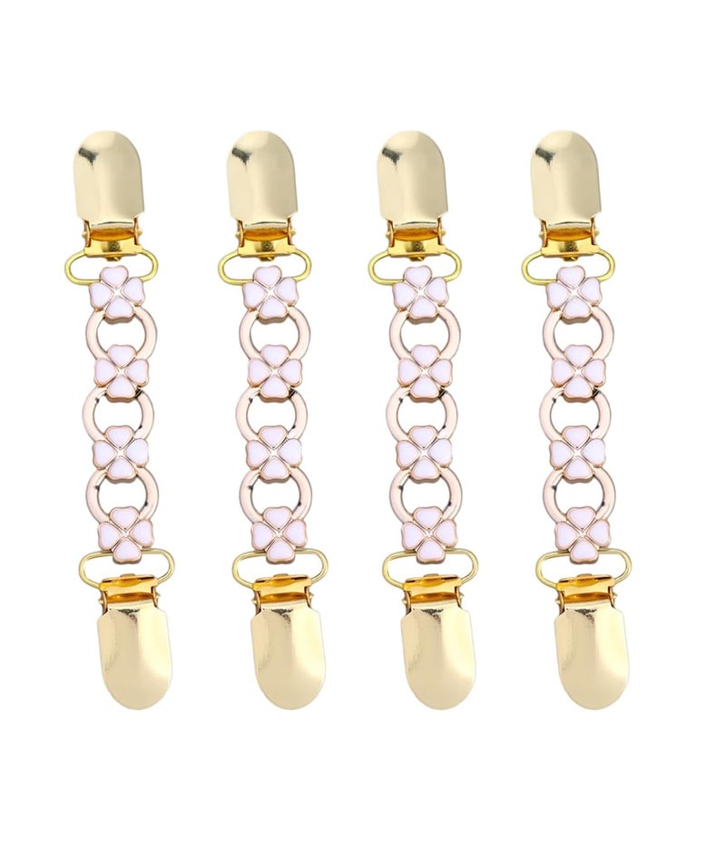 SQUISHCO 4Pcs Cinch Clip for Shirt, Shirt Tightening Clips for Women, Elegant Flower and Butterfly Design with Rhinestones, Perfect for Sweaters Dresses and Scarves - Image 1