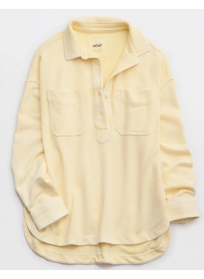 آري من امريكان ايجل Aerie Popover Polo Sweatshirt