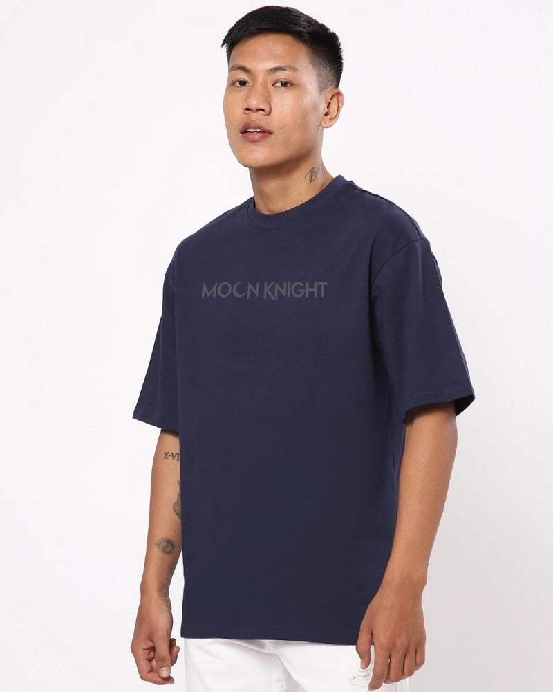 Bewakoof Men's Moon Knight 100% Cotton T-Shirt - Oversized Fit, Round Neck, Half Sleeves - Image 4