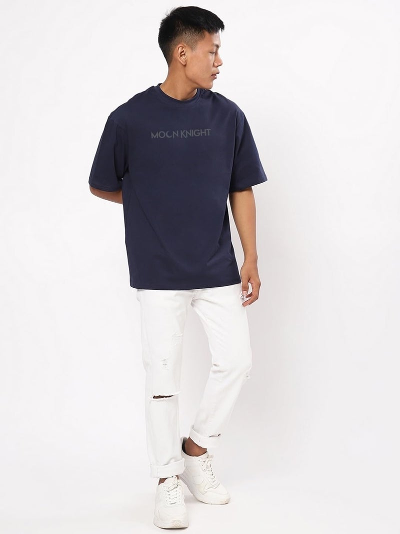 Bewakoof Men's Moon Knight 100% Cotton T-Shirt - Oversized Fit, Round Neck, Half Sleeves - Image 3