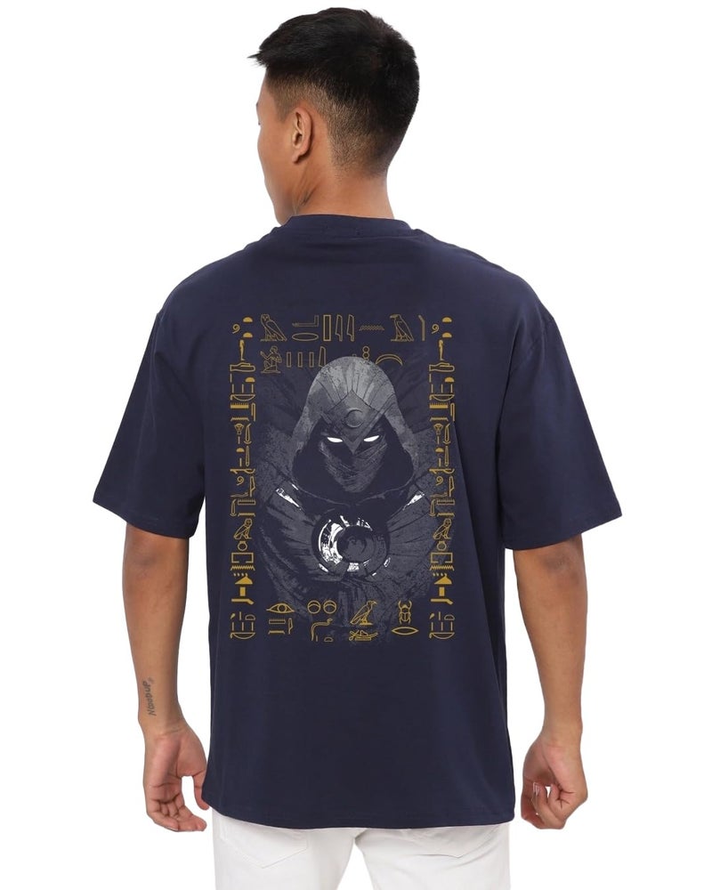 Bewakoof Men's Moon Knight 100% Cotton T-Shirt - Oversized Fit, Round Neck, Half Sleeves - Image 1