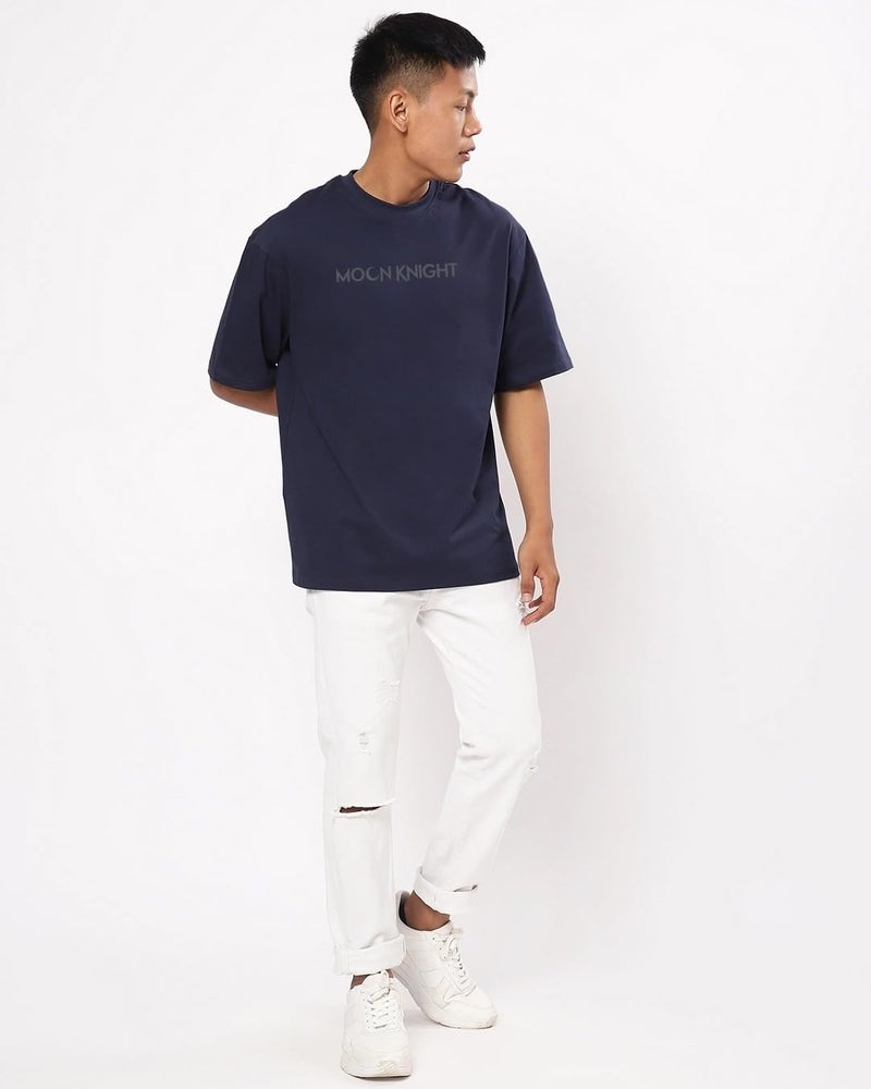 Bewakoof Men's Moon Knight 100% Cotton T-Shirt - Oversized Fit, Round Neck, Half Sleeves - Image 5