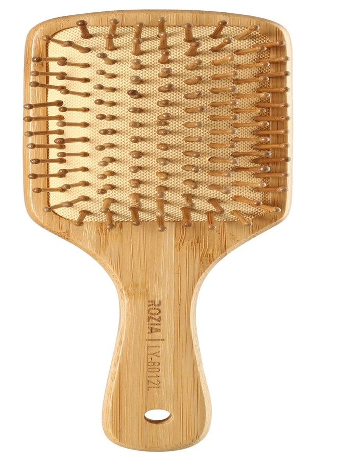 ROZIA Pro Hair Brush Wooden Detangling Brushes Natural Detangler Paddle Hairbrush for Women Men Kids Stimulate Scalp Help Growth Add Hair Shine (Wooden Bristles) - Image 1