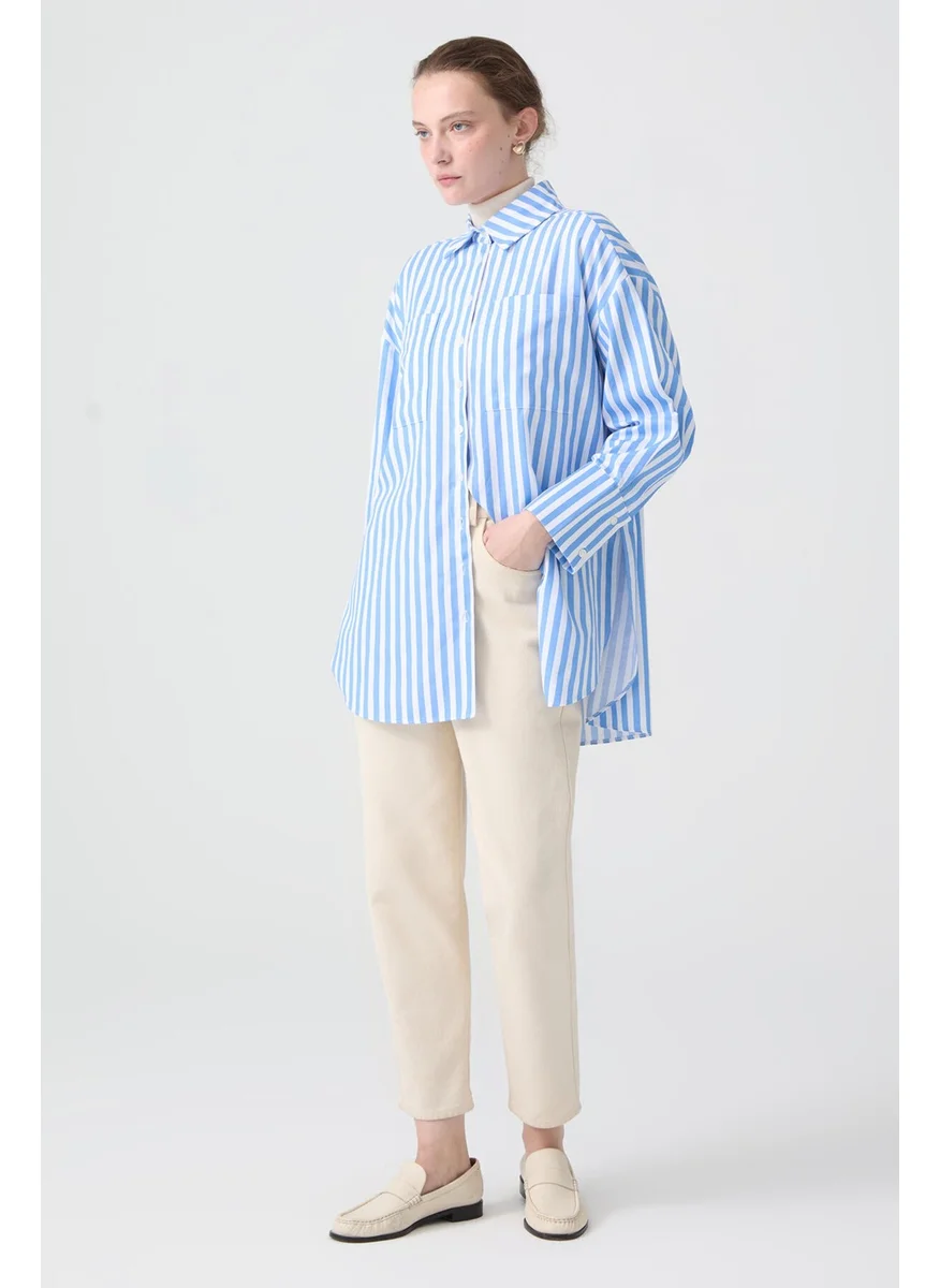 Touche Striped Shirt with Pocket Detail