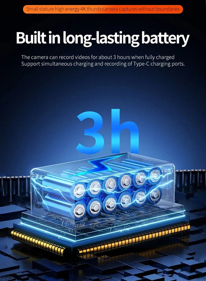 4K Portable WIFI Camera, included 128G Card, Sports Bike Camera, Cat and Dog Pet CameraHandlebar, Motorcycle, Road Sports Magnetic Camera, 130° Wide-angle, IP65 Waterproof, Mini UHD Sports Camera,White - Image 5