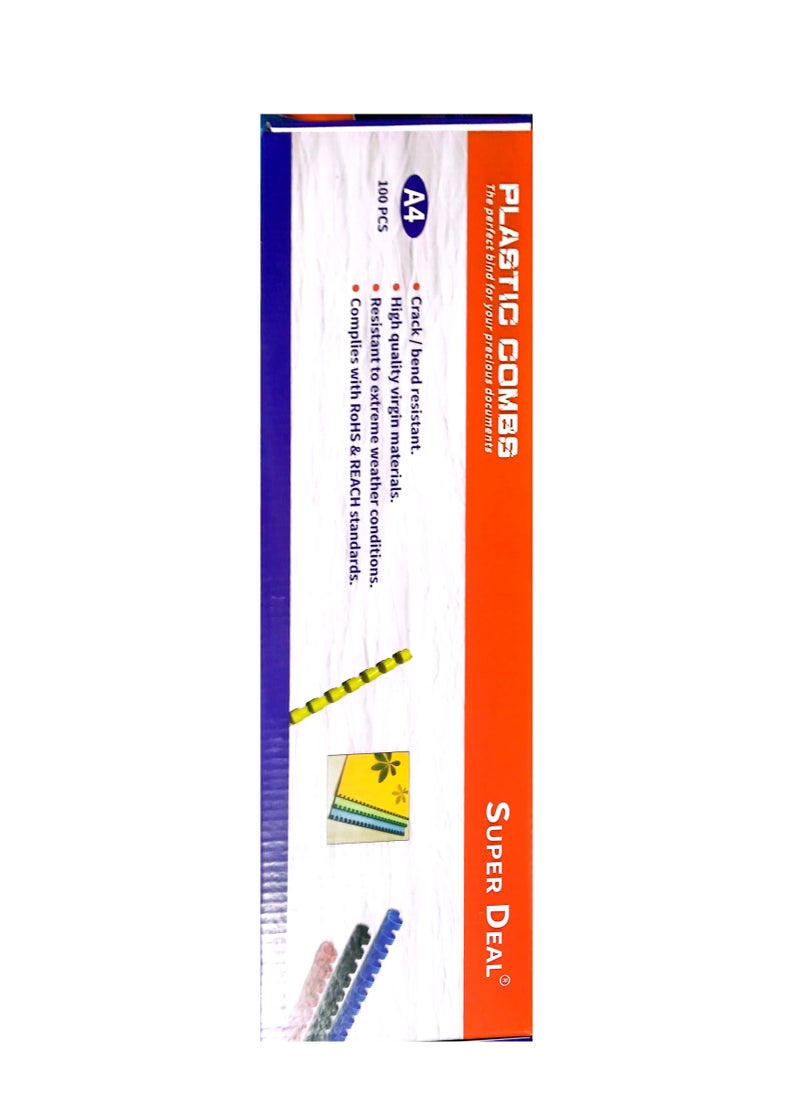 SUPER DEAL 50-Piece Binding Combs 28mm White  - Image 3