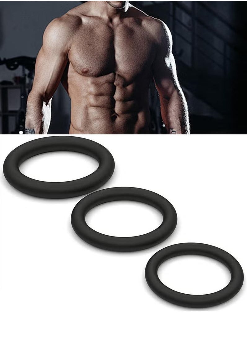 XiuWoo 3 pc Silicone Ring Men Sports Ring Elastic Easy Stretch Resistance Tear Resistance Exercise Ring Extended Endurance Waterproof Wear Resistant Soft Suitable for Male Sports Home  - Image 3