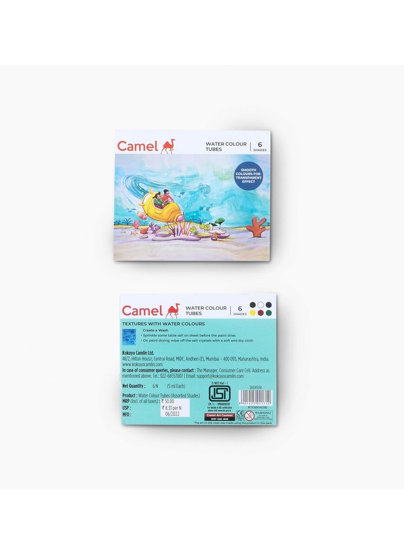 camel Camel Student Water Color Tube - 5Ml Each, 6 Shades, Multicolor  - Image 2