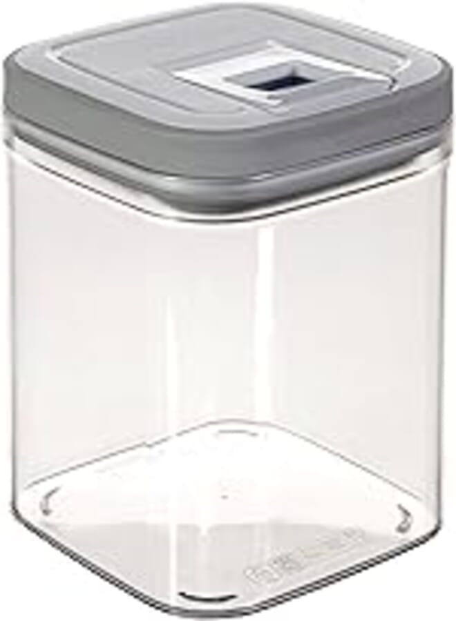 Curver"Grand Chef" 44 oz Cube Container, Transparent/White/Light Grey