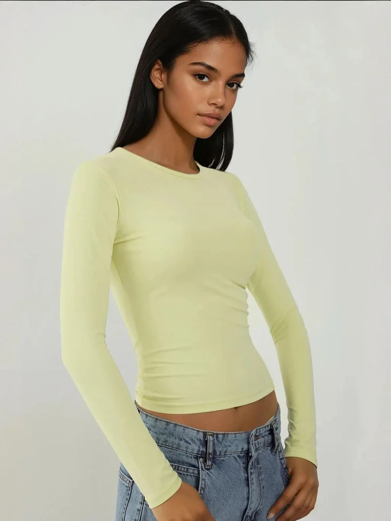 HICCUP Long Sleeve Crew Neck Top