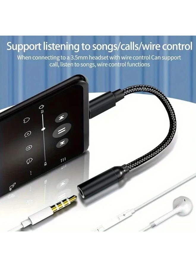 2Pack Black Braided USB C To 3 5mm Aux Audio Adapter For iPhone Samsung - Image 4