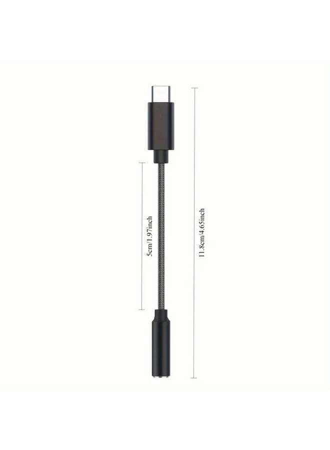 2Pack Black Braided USB C To 3 5mm Aux Audio Adapter For iPhone Samsung - Image 3