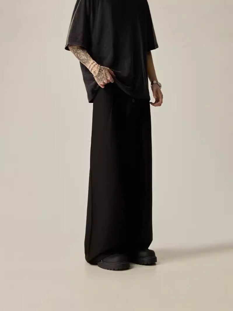 American Retro High-End Fashion Brand Loose Solid Color Casual Pendant Suit Pants Design Sense Straight-Leg Wide-Leg Pants - Image 4