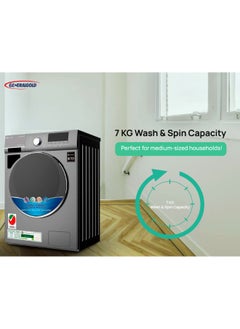 جينيرال جولد غسالة جنرال جولد FWM7000S تعبئة أمامية، سعة 7 كجم، إينوكس  - Image 2