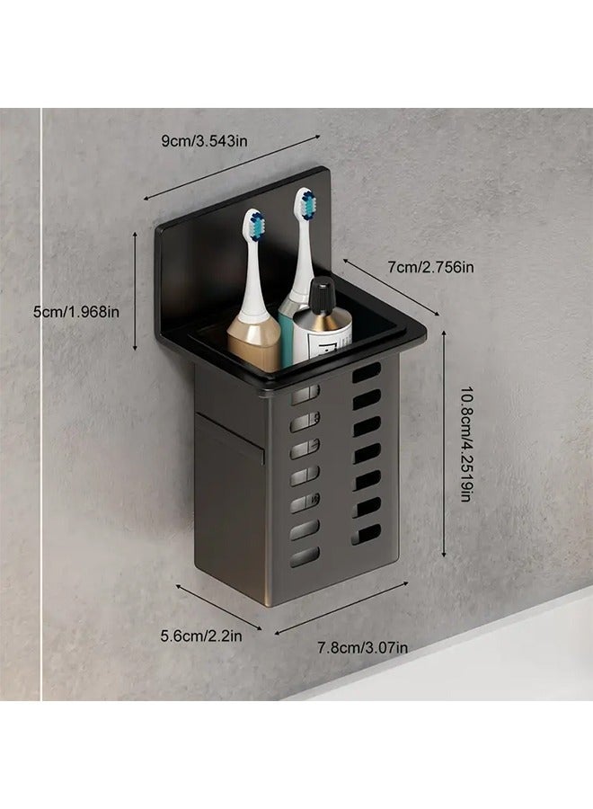 KOOKNA Toothbrush Holder, Tooth Brush Holder, Toothpaste Holder, 3-Piece Wall Mounted Bathroom Organizer, Self-Adhesive No-Drill Storage Box for Shower and Vanity - Image 2