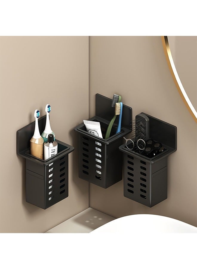 KOOKNA Toothbrush Holder, Tooth Brush Holder, Toothpaste Holder, 3-Piece Wall Mounted Bathroom Organizer, Self-Adhesive No-Drill Storage Box for Shower and Vanity - Image 4