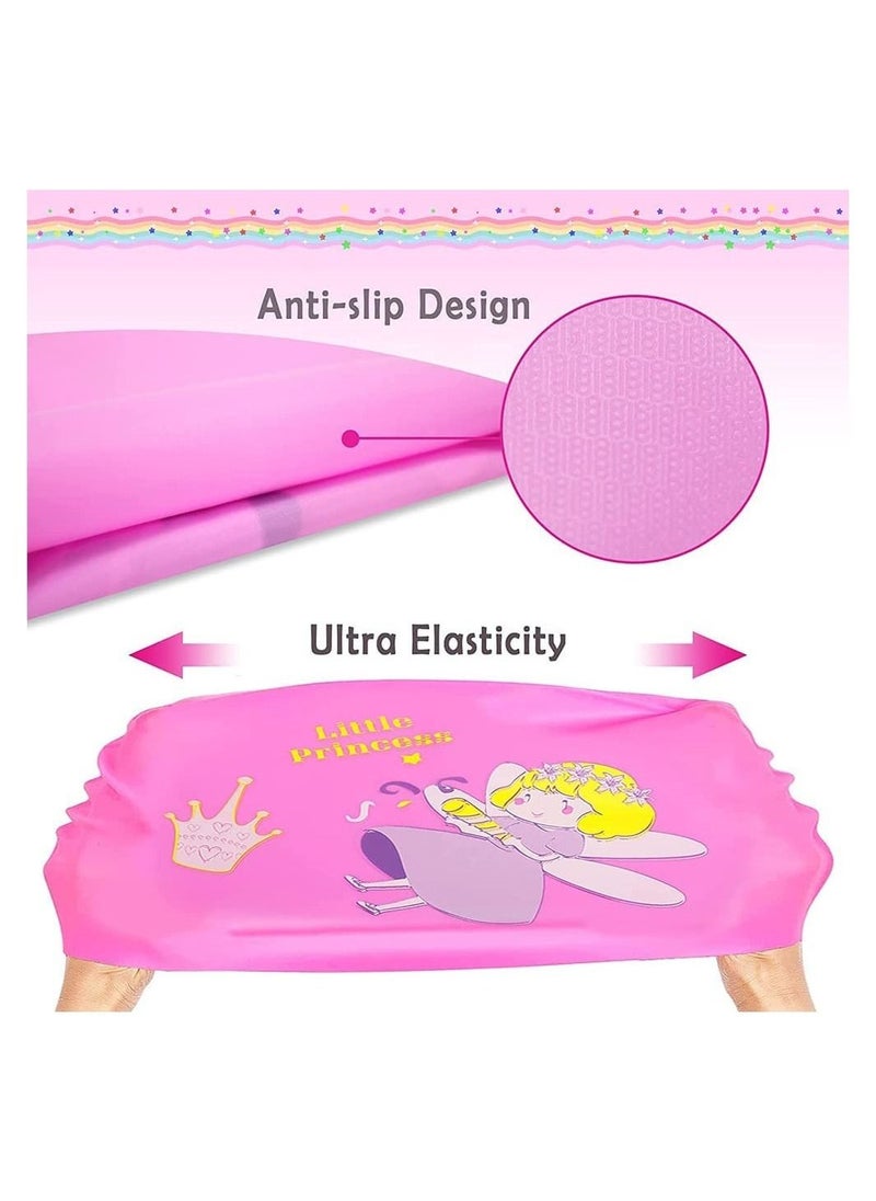 DMG TECH - 2 Pieces Kids Swimming Cap, Stretchable Waterproof Swimming Cap, Comfortable Swimming Hat, Durable Silicone Swimming Cap with Storage Bag - Image 1