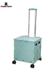 RollsTimi  48L Foldable Shopping Cart Green – Compact Suitcase Cart For Shopping And Travel  - Image 2